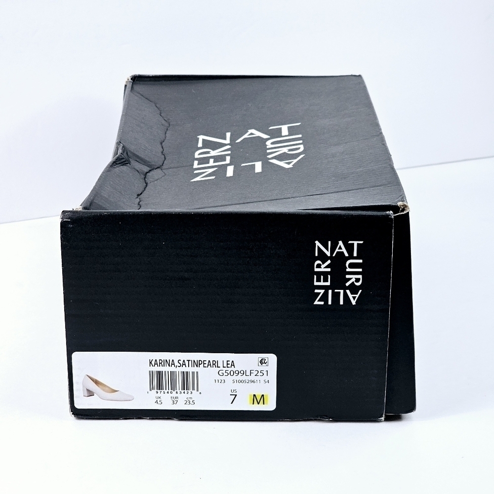 New! Naturalizer Karina Pump Leather Chunky Block Heel Square Toe Shoes. - Picture 16 of 16